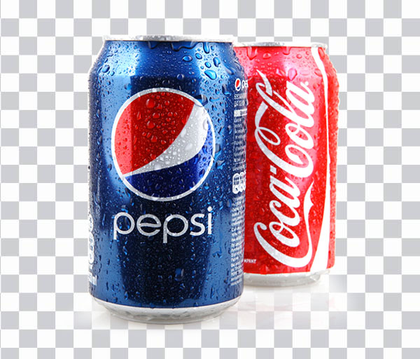 2 Red and blue Coca-Cola and Pepsi cans, Coca-Cola <br>Fizzy Drinks Fanta Diet Coke, cold drink, cola, <br>cola Wars, burger, pizza png free