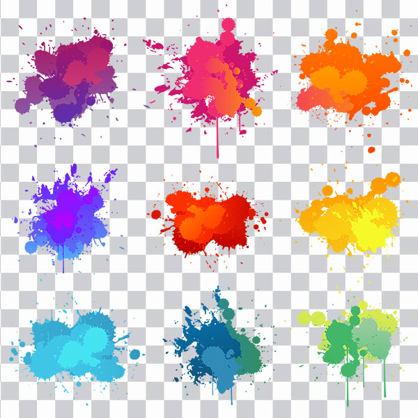 Paint illustration Illustration, Color  pigment splash <br>background, assorted-color  paint splash, Splash png