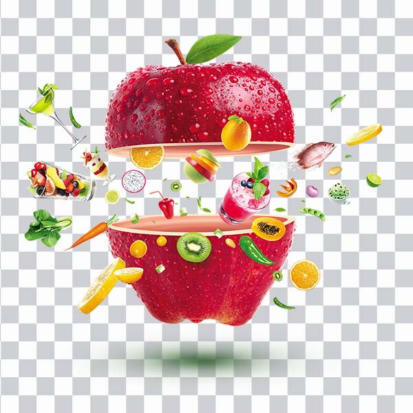 Cut Apple, Assorted Fruits, Fruit illustration, Kiwi, <br>Orange, Glass, Lemon, Lemon juice, png free