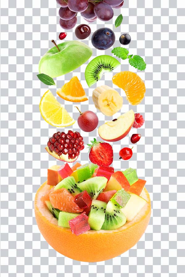 Healthy Fruit Salad, Insalata di frutta sana, fruits, <br> fruit chaat, pomegranate, kiwi, orange, apple png