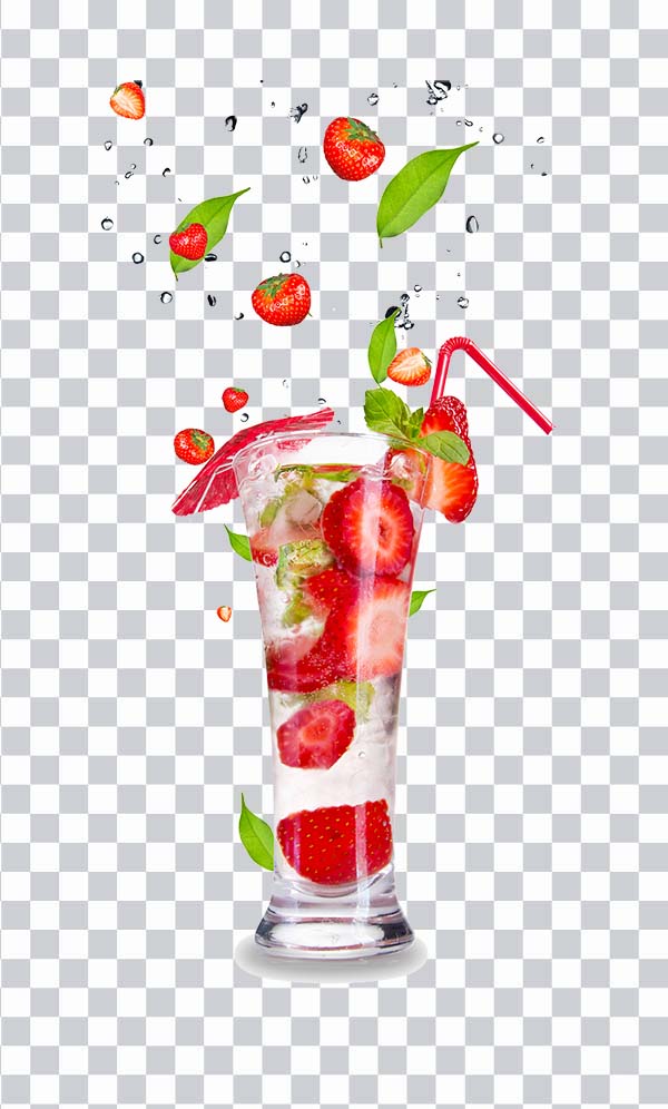 Succo di fragola, Strawberry Juice, Glass, Sliced, <br> Strawberry Slices, straw, png hd