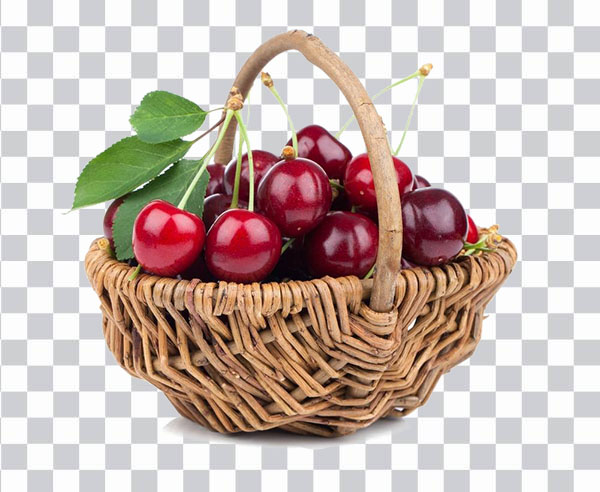 Cesto di ciliegie, Cherry Basket, Red Cherries, food, <br> natural food, cherry juice, milkshake, png free