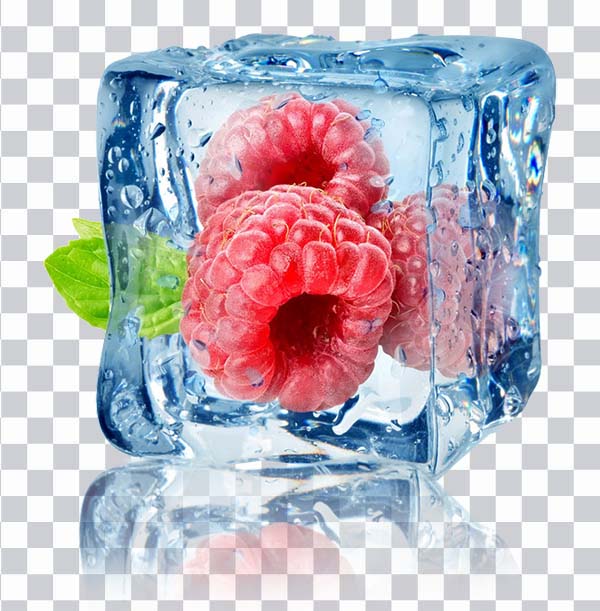 Ice Cube and Raspberries, berry, red respberries, <br>fruit, lampone,  tè alle foglie di lampone rosso png