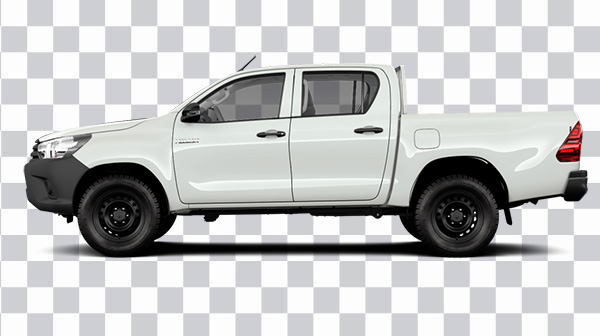 White Toyota Hilux, La Toyota Hilux, truck<br> vigo champ, revo, toyota pickup truck, side png free