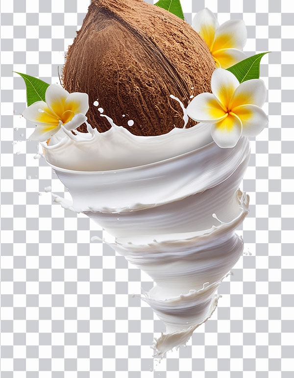 Coconut with Flowers, Milk Splash, coco milk, <br> Summer Wallpaper, coco powder milk twister png free