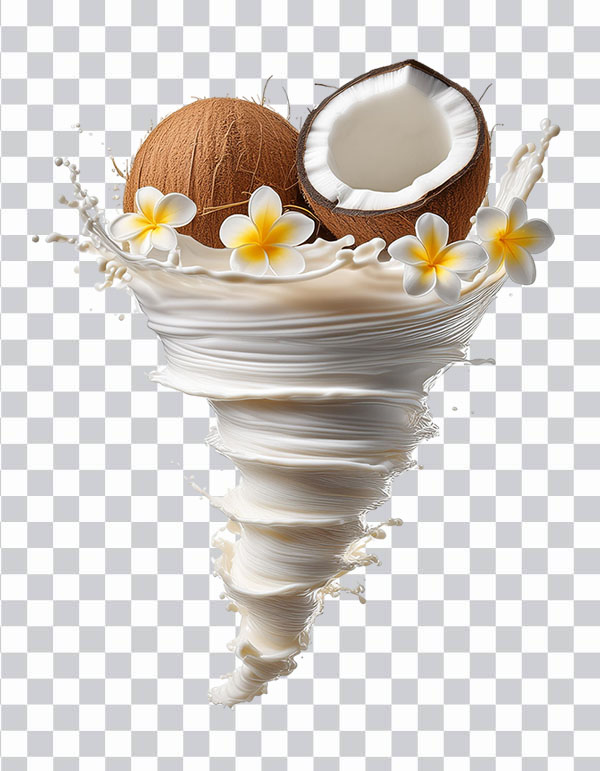 Coconut with Flowers, Milk Splash, coco milk, <br> Summer Wallpaper, coco powder milk, twister png free