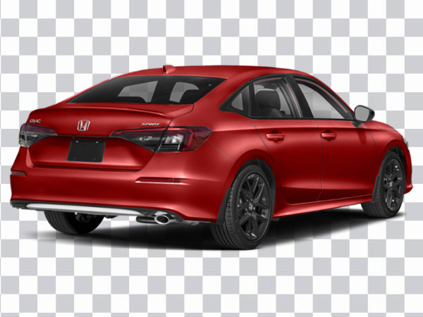 Cherry Red Honda Civic, Back View, luxury car png