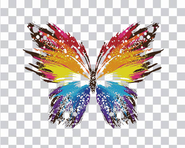 Abstract Art, Butterfly, colorful butterfly, color splash, <br> painting, artistic wallpaper, png free